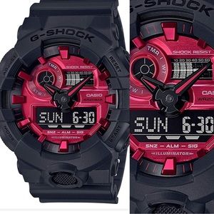 MENS BLACK & RED FACE G-SHOCK WATCH